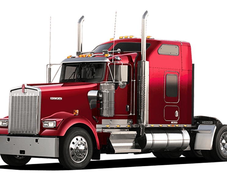 Red semi-truck